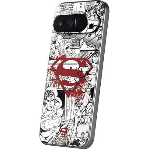 DC Comics Superman Comic Pattern Logo in Red Pixel 9 Pro XL Skin